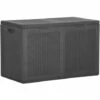 YOUTHUP Boîte De Rangement De Jardin 180 L Noir PP Rotin - Noir -Rangement de jardin Soldes 55266281 1