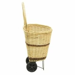 JARDIBRICODECO Chariot à Bûches En Osier -Rangement de jardin Soldes 55334759 4