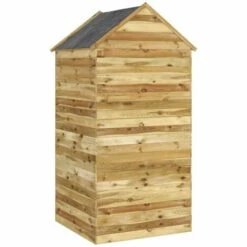 VidaXL Abri à Outils Avec Porte 107x107x220 Cm Bois De Pin Imprégné - Brun 11 VidaXL Abri à Outils Avec Porte 107x107x220 Cm Bois De Pin Imprégné - Brun -Rangement de jardin Soldes 55628804 5