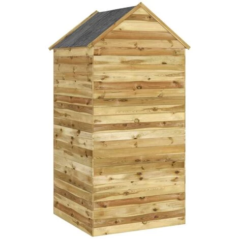 VidaXL Abri à Outils Avec Porte 107x107x220 Cm Bois De Pin Imprégné - Brun 7 VidaXL Abri à Outils Avec Porte 107x107x220 Cm Bois De Pin Imprégné - Brun – Image 5