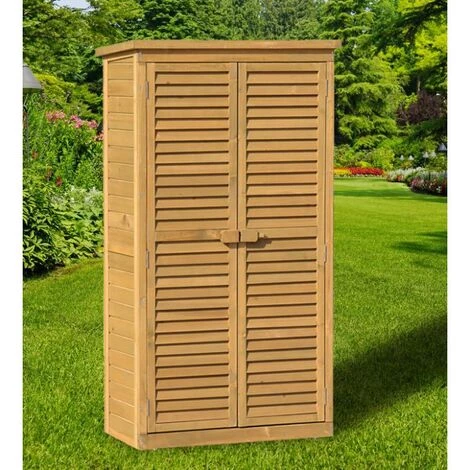 VENTE-UNIQUE.COM Armoire De Jardin En Bois NARVA - Naturel Clair 3 VENTE-UNIQUE.COM Armoire De Jardin En Bois NARVA - Naturel Clair