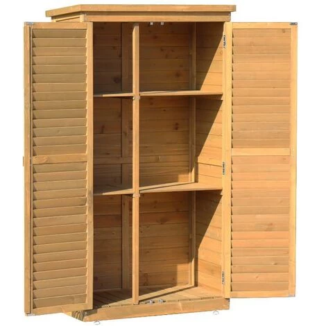 VENTE-UNIQUE.COM Armoire De Jardin En Bois NARVA - Naturel Clair 4 VENTE-UNIQUE.COM Armoire De Jardin En Bois NARVA - Naturel Clair – Image 2