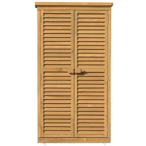 VENTE-UNIQUE.COM Armoire De Jardin En Bois NARVA - Naturel Clair 6 VENTE-UNIQUE.COM Armoire De Jardin En Bois NARVA - Naturel Clair – Image 4