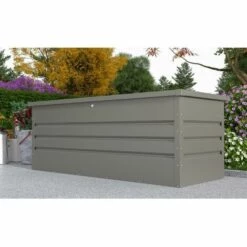 VENTE-UNIQUE.COM Coffre De Rangement De Jardin En Acier Galvanisé Gris Volume 582L TOMASO - Gris