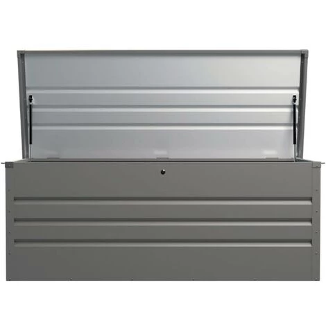 VENTE-UNIQUE.COM Coffre De Rangement De Jardin En Acier Galvanisé Gris Volume 582L TOMASO - Gris 6 VENTE-UNIQUE.COM Coffre De Rangement De Jardin En Acier Galvanisé Gris Volume 582L TOMASO - Gris – Image 4