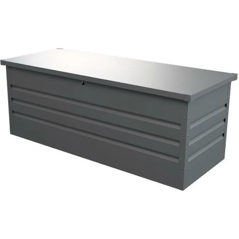VENTE-UNIQUE.COM Coffre De Rangement De Jardin En Acier Galvanisé Gris Volume 582L TOMASO - Gris 7 VENTE-UNIQUE.COM Coffre De Rangement De Jardin En Acier Galvanisé Gris Volume 582L TOMASO - Gris – Image 5