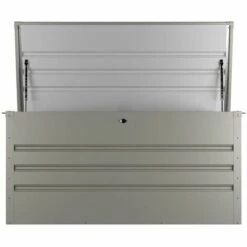 VENTE-UNIQUE.COM Coffre De Rangement De Jardin En Acier Galvanisé Gris Volume 400L TOMASO - Gris -Rangement de jardin Soldes 55882200 4