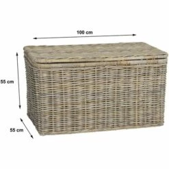 OZAIA Coffre De Rangement En Kubu TIMGAD - L100 X P55 X H55 Cm - Gris Naturel - Gris 7 OZAIA Coffre De Rangement En Kubu TIMGAD - L100 X P55 X H55 Cm - Gris Naturel - Gris -Rangement de jardin Soldes 55882296 3