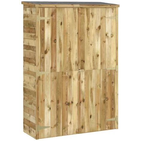 VidaXL Abri à Outils De Jardin 123x50x171 Cm Bois De Pin Imprégné - Brun 4 VidaXL Abri à Outils De Jardin 123x50x171 Cm Bois De Pin Imprégné - Brun – Image 2