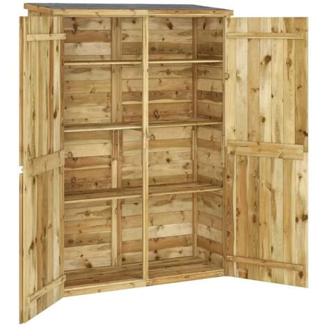 VidaXL Abri à Outils De Jardin 123x50x171 Cm Bois De Pin Imprégné - Brun 6 VidaXL Abri à Outils De Jardin 123x50x171 Cm Bois De Pin Imprégné - Brun – Image 4