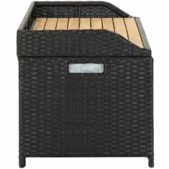 INLIFE Banc De Rangement De Jardin 120 Cm Résine Tressée Noir -Rangement de jardin Soldes 56254404 4