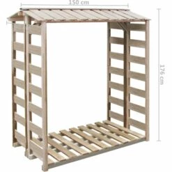 INLIFE Abri De Stockage à Bois De Chauffage 150x90x176 Cm Pin Imprégné -Rangement de jardin Soldes 56254643 3
