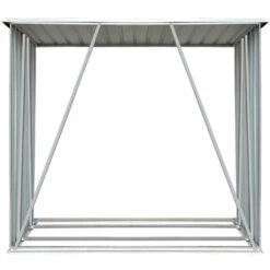INLIFE Abri De Stockage De Bois Acier Galvanisé 163x83x154 Cm Gris -Rangement de jardin Soldes 56254825 4