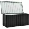 INLIFE Boîte De Rangement De Jardin Anthracite 129x67x65 Cm