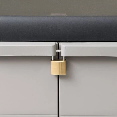 INLIFE Armoire De Rangement De Jardin Avec 2 étagères Noir Et Gris 6 INLIFE Armoire De Rangement De Jardin Avec 2 étagères Noir Et Gris – Image 4