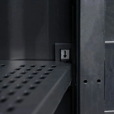 INLIFE Armoire De Rangement De Jardin Avec 2 étagères Noir 7 INLIFE Armoire De Rangement De Jardin Avec 2 étagères Noir – Image 5