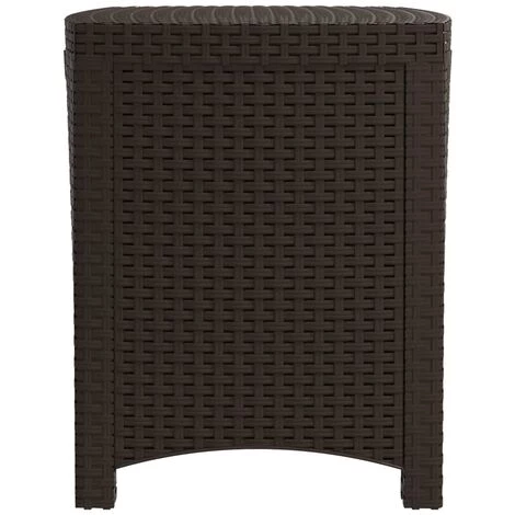 INLIFE Boîte De Rangement De Jardin 39x39x46 Cm Rotin PP Marron 7 INLIFE Boîte De Rangement De Jardin 39x39x46 Cm Rotin PP Marron – Image 5