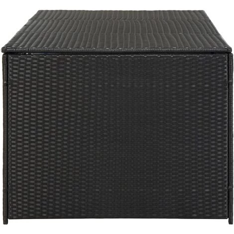 INLIFE Boîte De Rangement De Jardin Résine Tressée 180x90x75 Cm Noir 6 INLIFE Boîte De Rangement De Jardin Résine Tressée 180x90x75 Cm Noir – Image 4