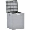 INLIFE Boîte De Rangement De Jardin 90 L Gris Clair