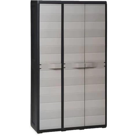 INLIFE Armoire De Rangement De Jardin Avec 4 étagères Noir Et Gris 4 INLIFE Armoire De Rangement De Jardin Avec 4 étagères Noir Et Gris – Image 2