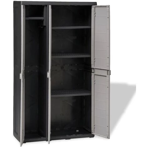 INLIFE Armoire De Rangement De Jardin Avec 4 étagères Noir Et Gris 7 INLIFE Armoire De Rangement De Jardin Avec 4 étagères Noir Et Gris – Image 5