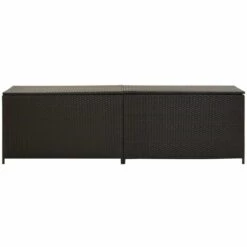 INLIFE Boîte De Rangement De Jardin Résine Tressée 200x50x60 Cm Marron