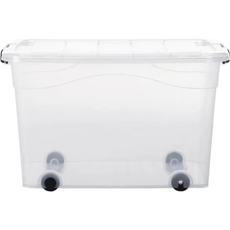 INLIFE Boîtes De Rangement Et Roues Couvercles 2 Pcs Transparent 100 L 7 INLIFE Boîtes De Rangement Et Roues Couvercles 2 Pcs Transparent 100 L – Image 5