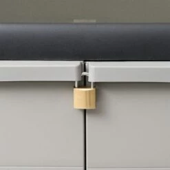 INLIFE Armoire De Rangement De Jardin Avec 1 étagère Noir Et Gris -Rangement de jardin Soldes 56630906 4