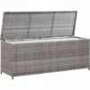 INLIFE Boîte De Rangement De Jardin Gris 150x50x60 Cm Résine Tressée 1 INLIFE Boîte De Rangement De Jardin Gris 150x50x60 Cm Résine Tressée -Rangement de jardin Soldes 56631273 1