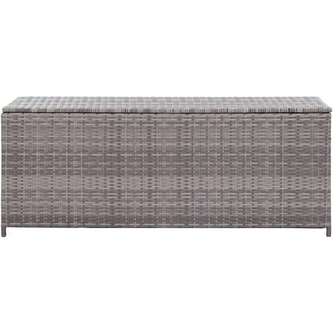 INLIFE Boîte De Rangement De Jardin Gris 150x50x60 Cm Résine Tressée 5 INLIFE Boîte De Rangement De Jardin Gris 150x50x60 Cm Résine Tressée – Image 3