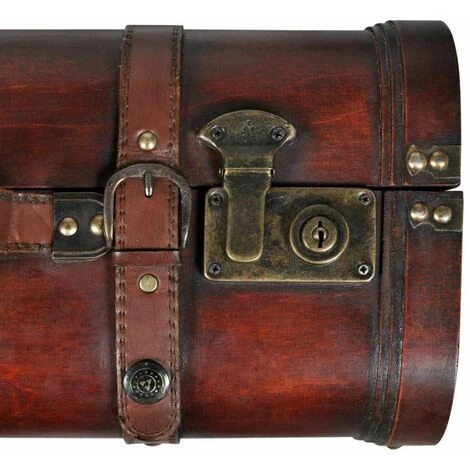 NOVA Set 2 Bauli En Vintage Marrone Wood Bauli Set 2 Pièces Retro Suitcase Coffre De Rangement Vintage Bois Marron 2 Pcs 4 NOVA Set 2 Bauli En Vintage Marrone Wood Bauli Set 2 Pièces Retro Suitcase Coffre De Rangement Vintage Bois Marron 2 Pcs – Image 2