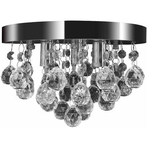 NOVA Chandelier Avec Perles Rondes 3 Lampes De Support Différentes Couleurs Lustre Suspendu Design De Cristal Chrome Couleur : Transparent 4 NOVA Chandelier Avec Perles Rondes 3 Lampes De Support Différentes Couleurs Lustre Suspendu Design De Cristal Chrome Couleur : Transparent – Image 2