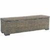 NOVA Boîte De Stockage En Rotin Kubu Et Banc En Bois Massif En Bois De Différentes Couleurs Boîte De Rangement 120 Cm Gris Rotin Naturel Kubu Et Manguier Couleur : GRIS -Rangement de jardin Soldes 57222602 1