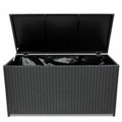 NOVA Trunk De Jardin Polyrattan Avec Une Doublure De Couleur Variée Pour Différentes Couleurs Boîte De Rangement De Jardin Noir 150x50x60 Cm Résine Tressée Couleur : NOIR -Rangement de jardin Soldes 57224901 2