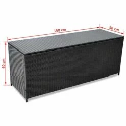 NOVA Trunk De Jardin Polyrattan Avec Une Doublure De Couleur Variée Pour Différentes Couleurs Boîte De Rangement De Jardin Noir 150x50x60 Cm Résine Tressée Couleur : NOIR -Rangement de jardin Soldes 57224901 4