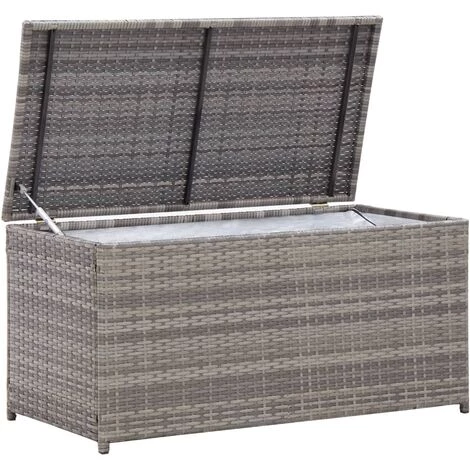 NOVA Polyrattan Garden Trunk 100x50x50 Cm Cassapanca Diverses Couleurs Boîte De Rangement De Jardin Résine Tressée 100x50x50 Cm Gris Couleur : GRIS 4 NOVA Polyrattan Garden Trunk 100x50x50 Cm Cassapanca Diverses Couleurs Boîte De Rangement De Jardin Résine Tressée 100x50x50 Cm Gris Couleur : GRIS – Image 2