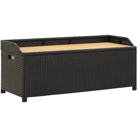 NOVA Banc De Jardin Avec Compartiment De Rangement à Polyrattan Diverses Couleurs Banc De Rangement De Jardin 120 Cm Résine Tressée Noir Couleur : NOIR 3 NOVA Banc De Jardin Avec Compartiment De Rangement à Polyrattan Diverses Couleurs Banc De Rangement De Jardin 120 Cm Résine Tressée Noir Couleur : NOIR