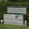 TALKEACH 117x45x56 Cm Bo?te De Rangement De Jardin Gris -Rangement de jardin Soldes 57298208 1