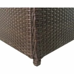 TALKEACH 120x50x60 Cm Bo?te De Rangement De Jardin Marron Résine Tressée -Rangement de jardin Soldes 57298210 5