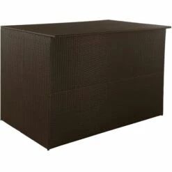 GROSMONDE 150x100x100cm Bo?te De Stockage De Jardin Marron Résine Tressée