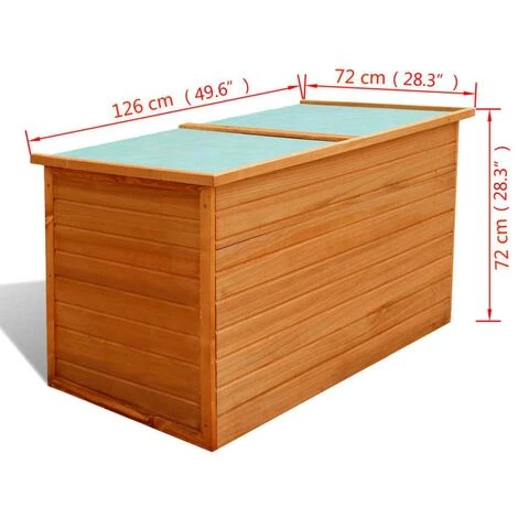 GROSMONDE 126x72x72 Cm Bo?te De Rangement De Jardin Bois 4 GROSMONDE 126x72x72 Cm Bo?te De Rangement De Jardin Bois – Image 2
