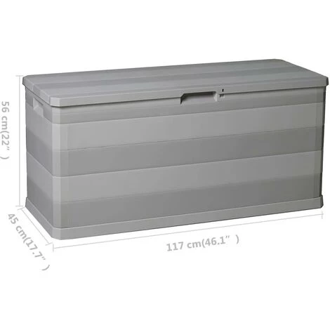 GROSMONDE 117x45x56 Cm Bo?te De Rangement De Jardin Gris 4 GROSMONDE 117x45x56 Cm Bo?te De Rangement De Jardin Gris – Image 2