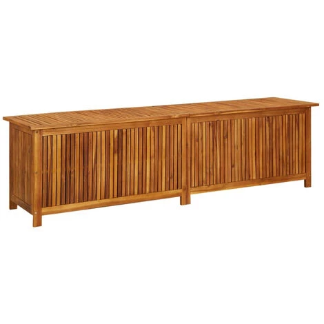 ASUPERMALL Boîte De Rangement De Jardin 200x50x58 Cm Bois D'acacia Solide 3 ASUPERMALL Boîte De Rangement De Jardin 200x50x58 Cm Bois D'acacia Solide