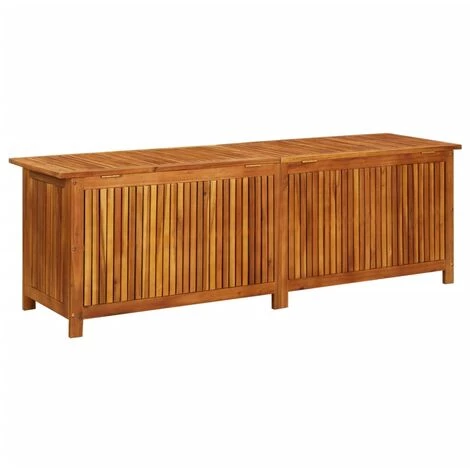 TRUE DEAL Boîte De Rangement De Jardin 175x50x58 Cm Bois D'acacia Solide 6 TRUE DEAL Boîte De Rangement De Jardin 175x50x58 Cm Bois D'acacia Solide – Image 4