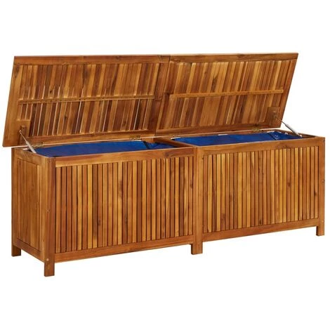 TRUE DEAL Boîte De Rangement De Jardin 175x50x58 Cm Bois D'acacia Solide 7 TRUE DEAL Boîte De Rangement De Jardin 175x50x58 Cm Bois D'acacia Solide – Image 5