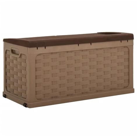 TRUE DEAL Boîte De Rangement De Jardin 335 L Moka-Chocolat PP Rotin 6 TRUE DEAL Boîte De Rangement De Jardin 335 L Moka-Chocolat PP Rotin – Image 4