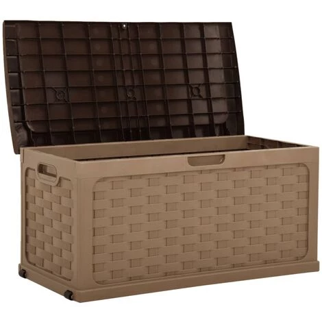 TRUE DEAL Boîte De Rangement De Jardin 335 L Moka-Chocolat PP Rotin 7 TRUE DEAL Boîte De Rangement De Jardin 335 L Moka-Chocolat PP Rotin – Image 5