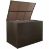 INLIFE Boîte De Stockage De Jardin Marron 150x100x100cm Résine Tressée -Rangement de jardin Soldes 57884916 1