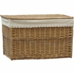 AUBRY GASPARD Malle En éclisse Marron Et Coton Marron - Marron