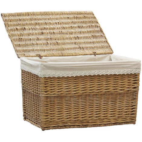 AUBRY GASPARD Malle En éclisse Marron Et Coton Marron - Marron 5 AUBRY GASPARD Malle En éclisse Marron Et Coton Marron - Marron – Image 3